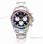 BL Factory Replica Rolex Daytona Rainbow Stainless Steel Watch Cal.4130 40mm